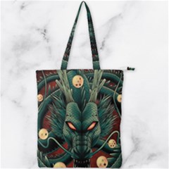 Dragon Art Double Zip Up Tote Bag