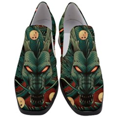 Dragon Art Women Slip On Heel Loafers