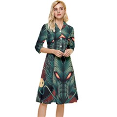 Dragon Art Classy Knee Length Dress