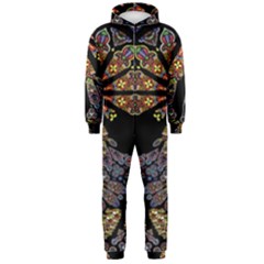 Skull Death Mosaic Artwork Stained Glass Hooded Jumpsuit (men) by Cowasu