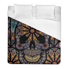 Skull Death Mosaic Artwork Stained Glass Duvet Cover (full/ Double Size) by Cowasu