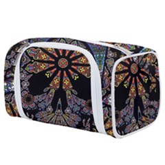 Skull Death Mosaic Artwork Stained Glass Toiletries Pouch by Cowasu