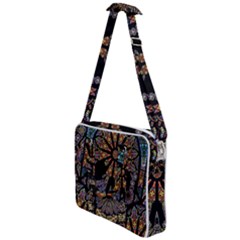 Skull Death Mosaic Artwork Stained Glass Cross Body Office Bag by Cowasu