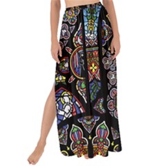 Skull Death Mosaic Artwork Stained Glass Maxi Chiffon Tie-up Sarong by Cowasu