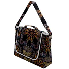 Skull Death Mosaic Artwork Stained Glass Box Up Messenger Bag by Cowasu