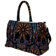 Skull Death Mosaic Artwork Stained Glass Duffel Travel Bag by Cowasu