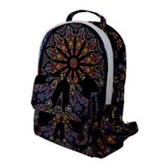 Skull Death Mosaic Artwork Stained Glass Flap Pocket Backpack (large) by Cowasu