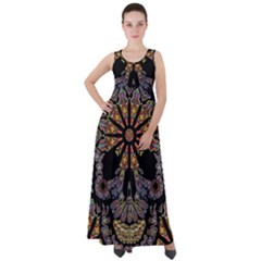 Skull Death Mosaic Artwork Stained Glass Empire Waist Velour Maxi Dress by Cowasu