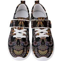 Skull Death Mosaic Artwork Stained Glass Men s Velcro Strap Shoes by Cowasu