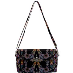 Skull Death Mosaic Artwork Stained Glass Removable Strap Clutch Bag by Cowasu