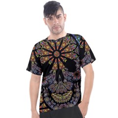 Skull Death Mosaic Artwork Stained Glass Men s Sport Top by Cowasu