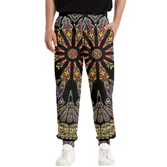 Skull Death Mosaic Artwork Stained Glass Men s Elastic Waist Pants by Cowasu