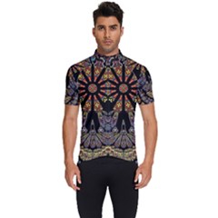 Skull Death Mosaic Artwork Stained Glass Men s Short Sleeve Cycling Jersey by Cowasu