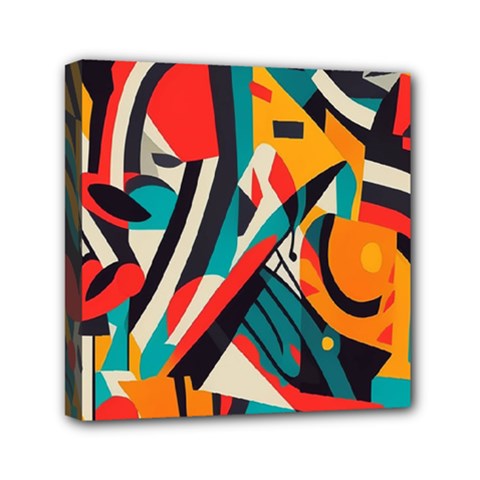 Colorful Abstract Mini Canvas 6  X 6  (stretched) by Jack14