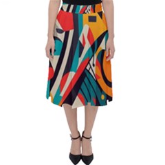 Colorful Abstract Classic Midi Skirt by Jack14