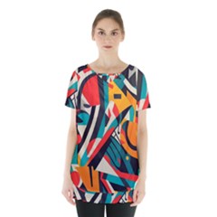 Colorful Abstract Skirt Hem Sports Top by Jack14