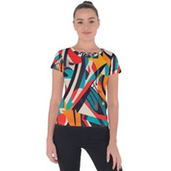 Colorful Abstract Short Sleeve Sports Top  by Jack14