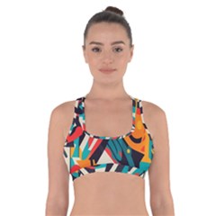 Colorful Abstract Cross Back Sports Bra by Jack14