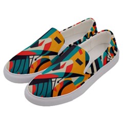 Colorful Abstract Men s Canvas Slip Ons by Jack14