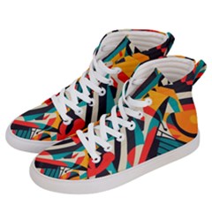 Colorful Abstract Women s Hi-top Skate Sneakers by Jack14