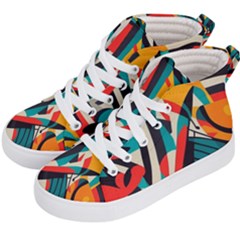 Colorful Abstract Kids  Hi-top Skate Sneakers by Jack14