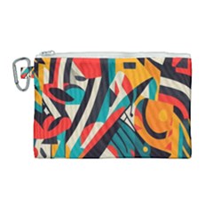 Colorful Abstract Canvas Cosmetic Bag (large) by Jack14