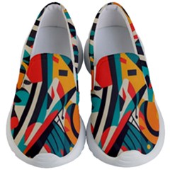 Colorful Abstract Kids Lightweight Slip Ons by Jack14