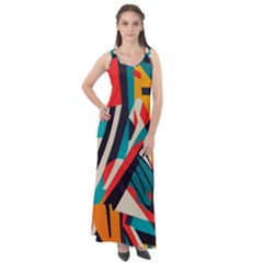 Colorful Abstract Sleeveless Velour Maxi Dress by Jack14