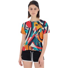 Colorful Abstract Open Back Sport Tee by Jack14