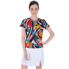 Colorful Abstract Women s Sports Top by Jack14