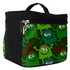 Green Monster Cartoon Seamless Tile Abstract Make Up Travel Bag (small) by Bangk1t