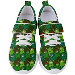 Green Monster Cartoon Seamless Tile Abstract Women s Velcro Strap Shoes by Bangk1t