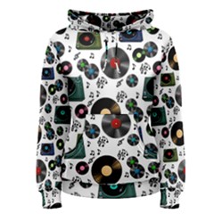 Records Vinyl Seamless Background Women s Pullover Hoodie by Bangk1t