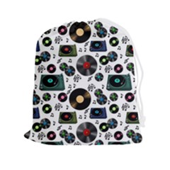 Records Vinyl Seamless Background Drawstring Pouch (2xl)