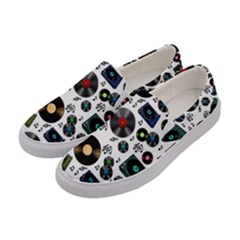 Records Vinyl Seamless Background Women s Canvas Slip Ons by Bangk1t