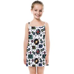 Records Vinyl Seamless Background Kids  Summer Sun Dress by Bangk1t