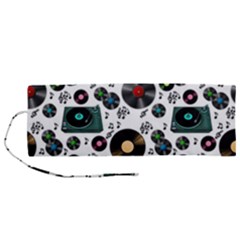 Records Vinyl Seamless Background Roll Up Canvas Pencil Holder (m) by Bangk1t