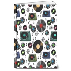 Records Vinyl Seamless Background 8  X 10  Hardcover Notebook by Bangk1t