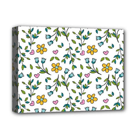 Flower Floral Pattern Deluxe Canvas 16  X 12  (stretched)  by Bangk1t