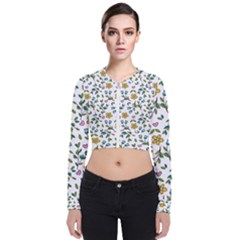 Flower Floral Pattern Long Sleeve Zip Up Bomber Jacket by Bangk1t