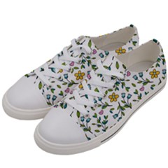 Flower Floral Pattern Men s Low Top Canvas Sneakers by Bangk1t