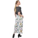 Flower Floral Pattern Velour Split Maxi Skirt View2