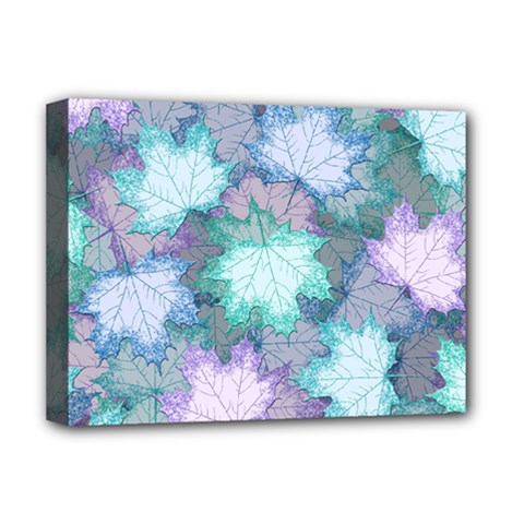 Leaves Glitter Background Winter Deluxe Canvas 16  X 12  (stretched)  by Bangk1t