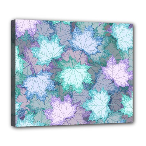 Leaves Glitter Background Winter Deluxe Canvas 24  X 20  (stretched) by Bangk1t