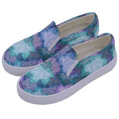 Leaves Glitter Background Winter Kids  Canvas Slip Ons by Bangk1t