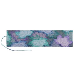 Leaves Glitter Background Winter Roll Up Canvas Pencil Holder (l)