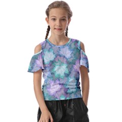 Leaves Glitter Background Winter Kids  Butterfly Cutout Tee by Bangk1t