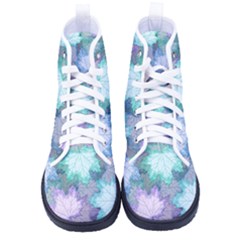 Leaves Glitter Background Winter Kid s High-top Canvas Sneakers by Bangk1t