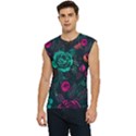 Roses Pink Teal Men s Raglan Cap Sleeve Tee View1