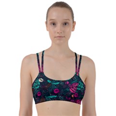 Roses Pink Teal Line Them Up Sports Bra by Bangk1t